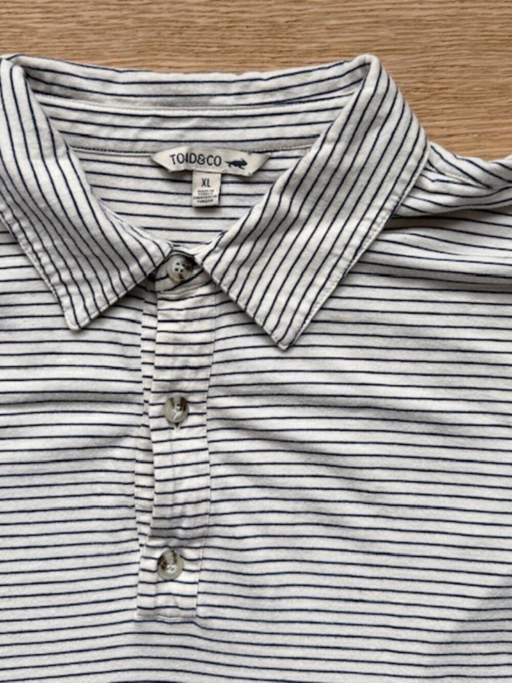 Toad & Co Striped Polo Shirt Men’s XL Short Sleeve Organic Cotton Casual